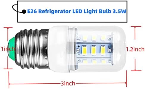 5304511738 Led лампа за хладилник (3,5 W, 110-240) Сменете крушката на хладилника PS12364857 AP6278388 kei d34l, която е Съвместима с подсветка камера на хладилник Electrolux Kenmore Frigidaire - Бяла свет?