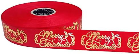 Home Genie е Забавна Коледна панделка за украса на Коледната елха|Венец |Коледно парти | Подарък опаковки - 20 Метра - Голям е Червено...