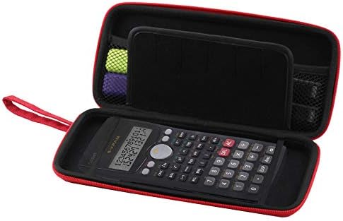 Твърд калъф за графичен калкулатор Navitech Red с чанта за съхранение, Съвместими с Texas Instruments TI 89