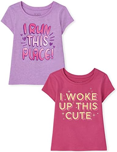 Тениска с къси ръкави и модел за малки момичета The Children ' s Place, 2 опаковки