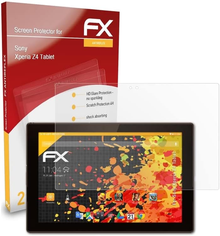 Защитно фолио atFoliX, съвместима с защитно фолио за екрана на таблет Sony Xperia Z4, Антибликовая и амортизирующая защитно фолио FX