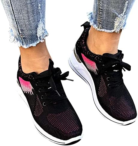 Дамски работна обувки на равна подметка Leewos, модни маратонки, лека защитни обувки с мека възглавница и супинатором на стельке за пътуване