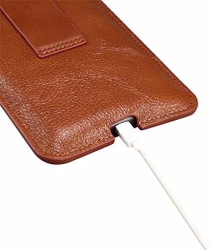 SHZBCDN Кожен калъф ултра тънък Мек Мобилен Телефон със щипка за колан, Мъжки Вертикална чанта за смартфони (Цвят: черен Размер: