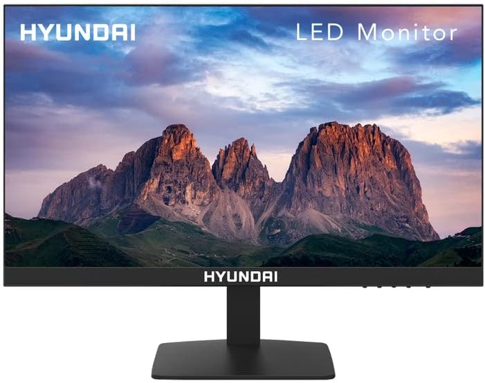 HYUNDAI 21-инчов професионален тънък led монитор с честота на обновяване от 75 Hz, резолюция Full HD (1920x1080p), HDMI и VGA, на стена