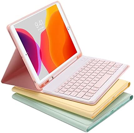 Цветна клавиатура YEEHi за Galaxy Tab S8 + 12,42022 / Tab S7 FE 12,4 инча 2021 и Tab S7 + 12,42020 Калъф за клавиатура Сладък Подвижна Безжичен калъф за клавиатура Bluetooth (мятно-зелен)