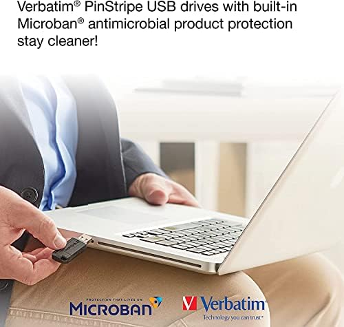 Прибиращ се usb флаш-памет Verbatim 64GB в тънка ивица USB 2.0 със защита от противомикробных лекарства Microban – Черен