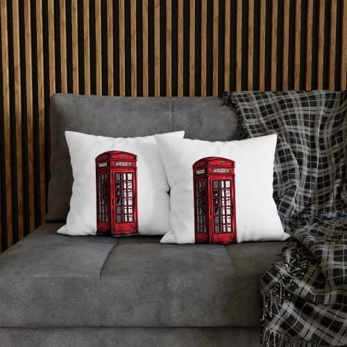 Възглавници Британски Подарък Червен Домашен Телефон Декор 14 Инча Декоративни Възглавници, Калъфи За Хола Подарък Калъфка за разтегателни