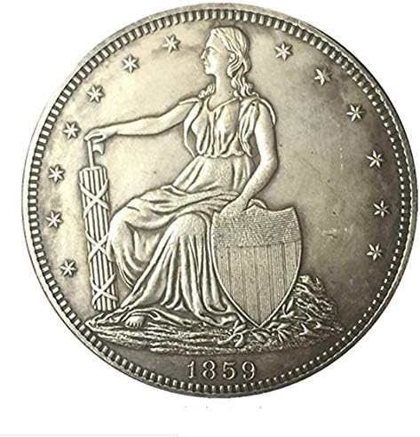 Редки САЩ Сащ САЩ 1859 г. Заседание на Liberty Сребрист Цвят Долар Морган Антични монети Рестрикта. Открийте сега!
