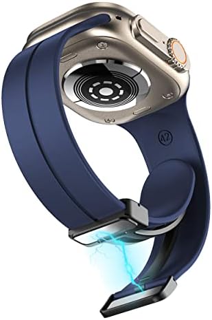 Съвместим с умни часовник SoundPEATS 3 каишка, Ламшоу, Мек силикон Магнитна обтегач, Спортни Сменяеми Въжета за жени, Мъже, Съвместим