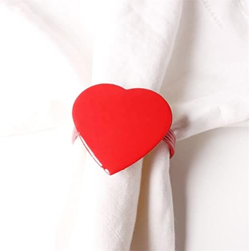 n/a 6 бр. Голяма Червена Обтегач за салфетки във формата на сърце за Свети Валентин, пръстен за салфетки, пръстени за салфетки, кърпички за устата, кърпички (Цвят: A, раз