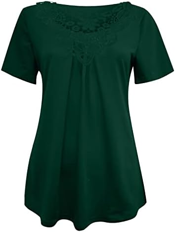 N67 - Dr. Лаймово-Зелена Тениска на Свободния Намаляване на Оверсайз за Момичета, Тънки Тениски с къс ръкав и V-образно деколте, Плисе