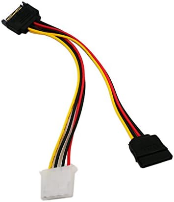 zdyCGTime 6-Инчов 15-пинов SATA към Molex 4-Пинов + 15-пинов захранващ Кабел За SATA IDE към адаптер захранващ кабел за