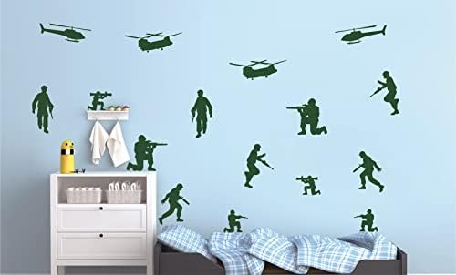 Армейските Вертолети Стикери за Стена за Детска Спалня Художествени Играчка Заетостта Детска Vinyl Художествена Стикер