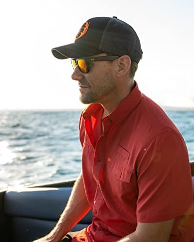 Мъжки Риболовна Риза American Outdoorsman с Къс Ръкав Копчета от Полиэстеровой мрежа за Риболов