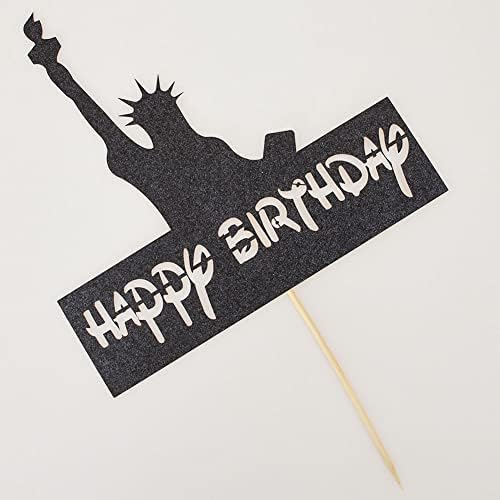 Ню Йорк Тематичен Topper За Тортата С честит Рожден Ден Lady Liberty, New York Landmark Украса За Парти по случай рождения Ден на Черно