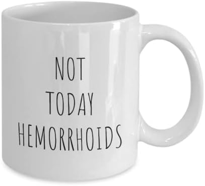Кафеена Чаша със Забавен дизайн Winigolfe От Хемороиди, Чаена Чаша с Хемороиди Не днес, Подарък За Страдаща от хемороиди,