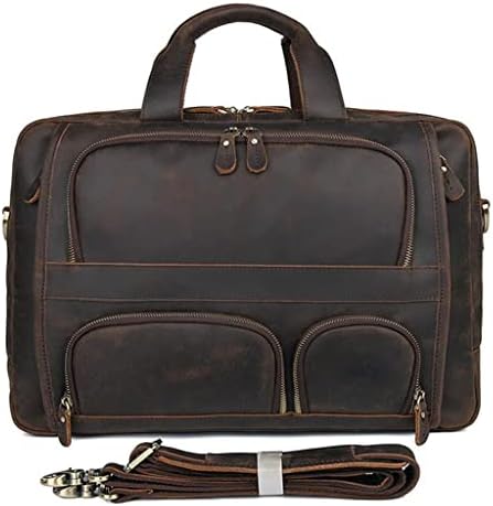 LKESWLE Ретро Кожен Мъжки портфейл от Джоба, чанта за Бизнес куфар, Луди Кожени чанти за преносими компютри (Цвят: A, Размер: