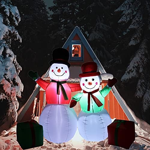 Blafly Надуваем Снежен човек, Коледни Декорации за двор на открито на 5 метра Надуваем Снежен човек Семейството е с вградени led