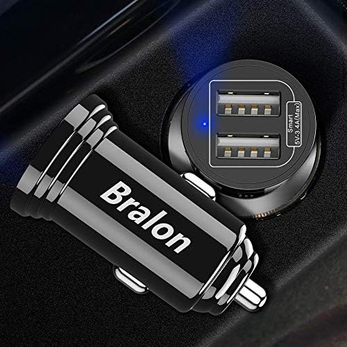 Зарядно за кола USB, Bralon 2-Pack 24W/ 4.8 A Mini 2 USB Адаптер за бързо зарядно устройство, съвместим с мобилен телефон 12 Pro