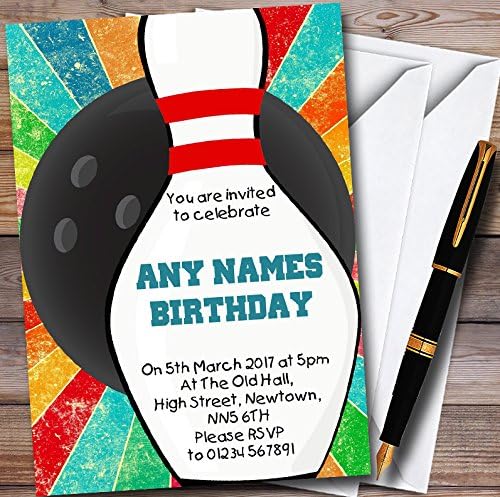 Цветни Персонални Покани за участие в Детски парти във формата на топка за боулинг Card Zoo