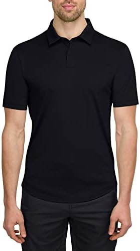 Мъжка риза с къси ръкави за голф с кръгла подолом - 4-Лентов еластична тъкан Dry Fit, отводящая влагата, без мирис и UPF50+. Разрязващи ръбове