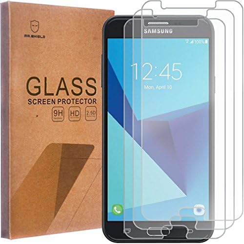 Mr.Shield [КОМПЛЕКТ от 3 позиции] е Предназначен за Samsung Galaxy J7V / J7 V (САМО версия 2017) [Защитен слой от закалено стъкло] [Японското стъкло твърдост 9H] с замяна на доживотна