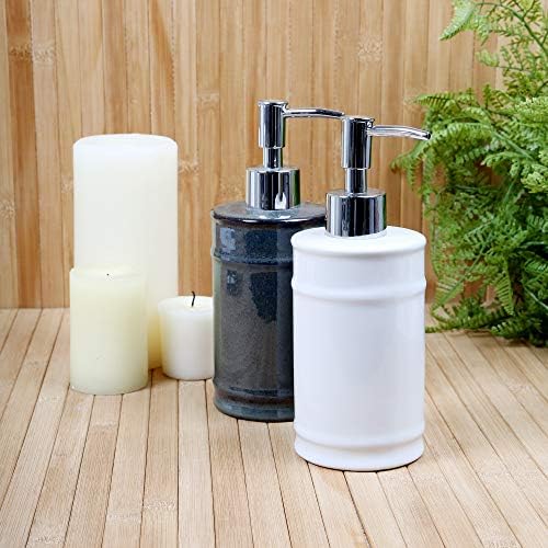 Модерен керамичен Опаковка за сапун и лосион Bodico, 2,75 x 7,28 инча, Бял