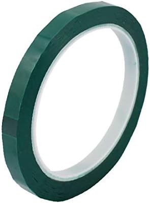 X-DREE 8 мм Еднопосочна здрава самозалепваща лента от mylar с Дължина 50 м, Пожароустойчива лента с логото на Зелен цвят (настройка,