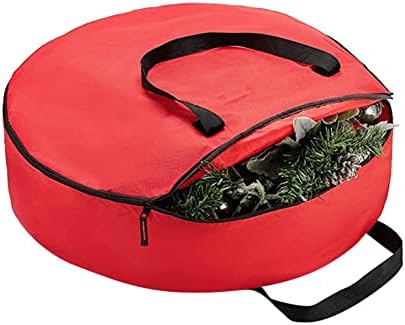 Cokino Extra Large Wreath Storage - Изкуствена чанта за съхранение на коледни Венци, Твърди дръжки, Двоен цип, Чанта за