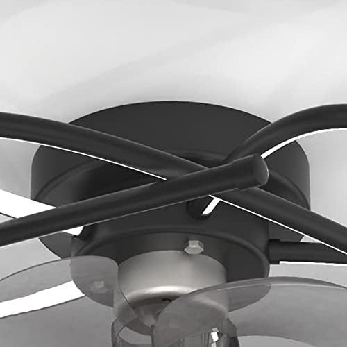 IBalody Nordic Черен Led Вентилатор на Тавана с 3 Скорости, с Регулируема Яркост, Лампа за Вътрешно Разглеждане на Вентилатора, Тавана Лампа