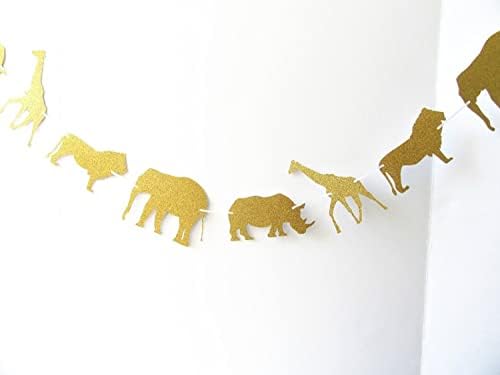 Парти с животни в Зоологическата градина/Парти в Джунглата/Банер в Джунглата/Парти със Слон / Златен Блясък