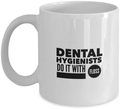 Зъболекари-гигиенисты правят това с помощта на зъбни конци забавен виц за утайка от чаша, колеги-зъболекар