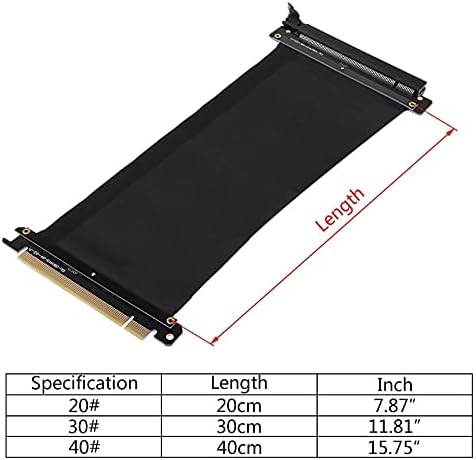 Съединители K3NB Високо-производителни графични удължител 20/30 см със защита от смущения PCI-E x16 3.0 Продължавам Странично Кабел - (Дължина на кабела: 0,2 m, цвят: 30 см)