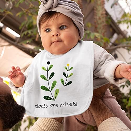 Детски престилки Plants are Friends - Цитат Дизайн Детски Нагрудников за Хранене - Физически престилки за хранене
