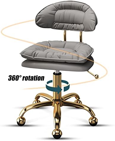 Въртящ се Бар стол LWBLJX количка за салон за красота, Двупластова Облегалката на седалката е от кожа Напа, регулируем 48-65 см (Цвят: