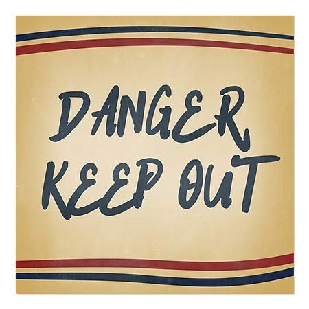 CGSignLab | Стикер на кутията с надпис Danger Keep Out -Ленти Носталгия | 24 x24