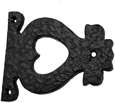 Носи етикет за услугата контур Adonai Hardware 4 Timotheus от черно желязо във формата на сърце (2, Матово-черно прахово покритие)