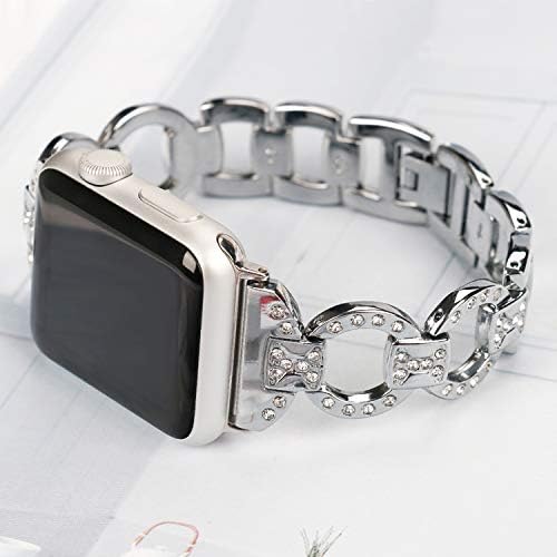 Метални Въжета за гривни на Apple Watch Band 38 мм 40 мм 42 мм 44 мм, Сменяеми Въжета с диаманти, Съвместими С Кристали, Гривни