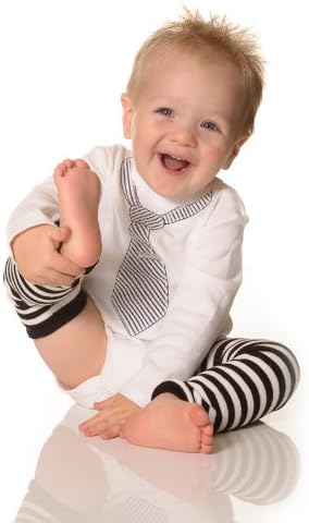Гамаши juDanzy в черно-бяла лента за новородени бебета Момчета и момичета