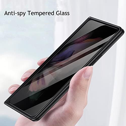 AHERLCG 2 бр. Защитно фолио от закалено стъкло за Samsung Galaxy Z Fold 3-5 Г, 2 бр. отпред (отвън) Напълно покрити с черен