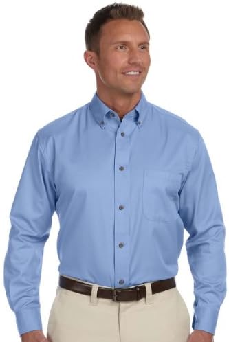Мъжки саржевая риза Лесно Blend™ с дълъг ръкав и на петна-Брой 5XL LT COLLEGE BLUE