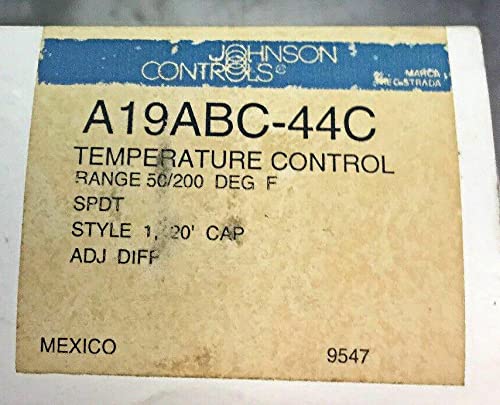 Регулатор на температурата на Johnson Controls A19ABC-44C Серия A19, на кутията 20'