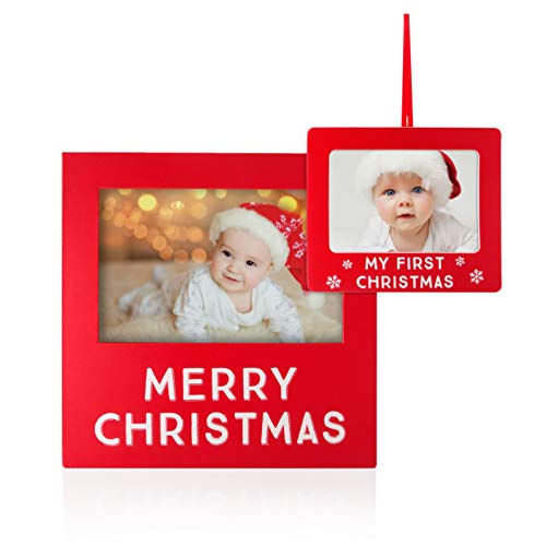 Набиране на подходящи рамки и декорации за снимки на Малки Ideas, рамка весела Коледа и първата ми Коледна украса Baby, Празничен комплект