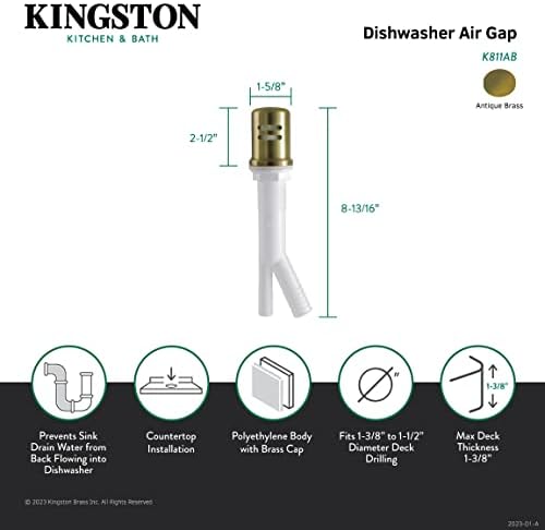 Въздушна Междина Kingston Brass K811ORB Trimscape за миялна машина, Бронз, Настъргани с маслени бои, Бронз, Настъргани с