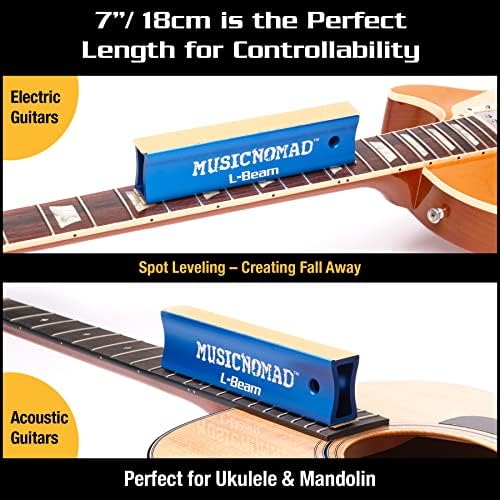 MusicNomad Выравниватель ладов - Выравнивающий (L-образна греда) 7-инчов (18 см) за китара, Хавайски китари, мандолини (MN810)