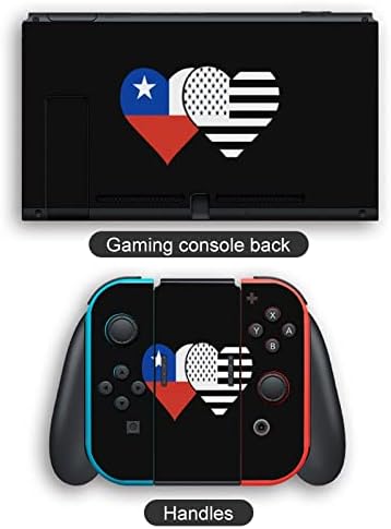 Етикети от Чили и Черен Флага на сащ, Стикер с Фолио, Персонални Стикер с Пълна Обвивка, която е Съвместима с Nintendo Switch