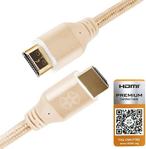 Кабел Silverstone HDMI с резолюция от 4k при честота 60 Hz, със сертификат HDMI 2.0 b златен цвят CPH01G-1800