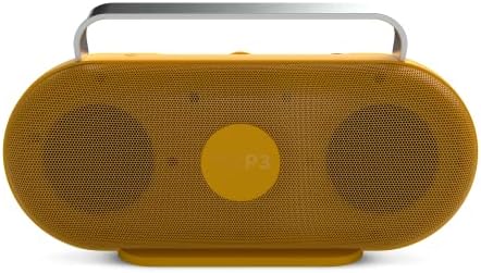 Музикален плеър Polaroid P3 (жълт) - Ретро-Футуристичен Boombox с безжична Bluetooth-колона, Акумулаторна батерия с двойно