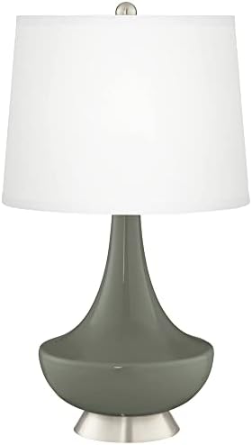 Цвят + Плюс Оловянно-Зелена Настолна Лампа Gillan Glass