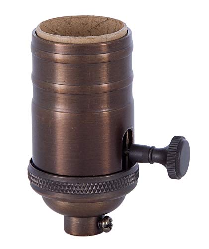 3-ходова патронник лампа B&P Lamp® от точеной месинг (E26) с довършителни работи под античную бронз, без конец UNO